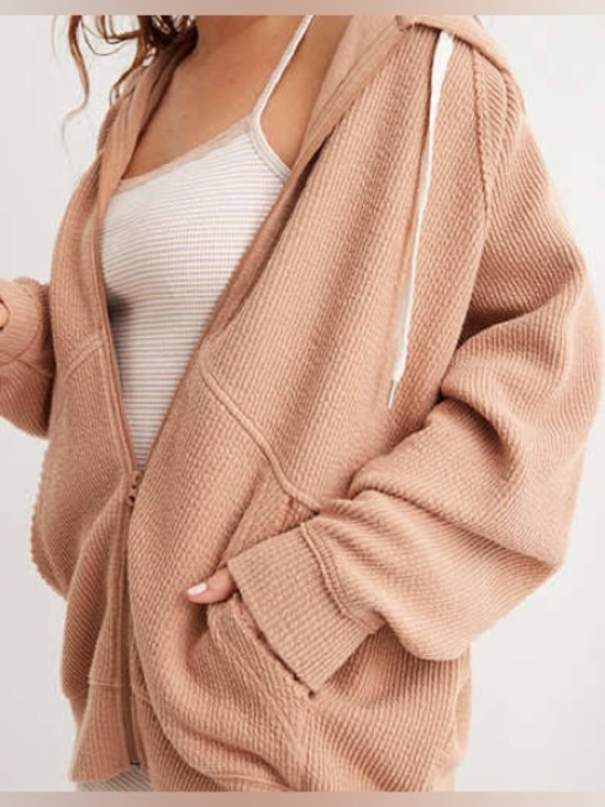 aerie Tops - American Eagle/Aerie - Wonder Full Zip Textured Hoodie - Size XL